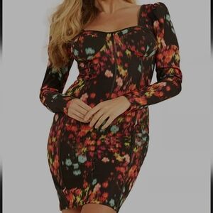 Guess Multicolor Floral Long Sleeve Dress 👗